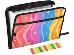 Pasta Organizadora Material De Escritório, Com 13 Bolsos, Tamanho A4 E Carta, Com Fecho De Zíper, Estampa De