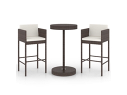 Garden Bar Set, Garden Bar Sets Vidaxl Marrom Rattan / Vime (n/a)