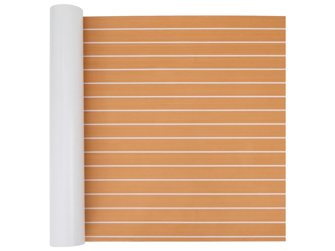 Vidaxl Tapete De Barco Riscas Marrom E Branco 240 X 90 Cm Eva