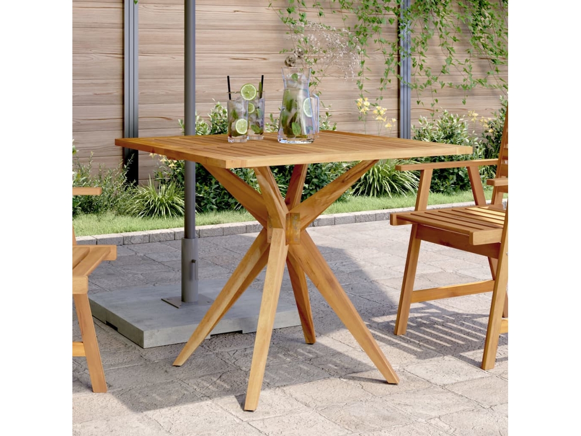 Vidaxl Mesa De Jardim Quadrada 85x85x75 Cm Madeira De Acácia Maciça