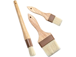 Conjunto De 3 Pincéis Redondos De Madeira Com Cerdas - Modelo Durável