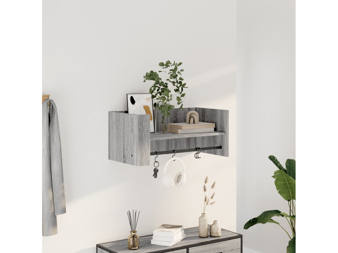 Vidaxl Prateleira Parede 70,5x35x30,5cm Deriv. De Madeira Cinza Sonoma