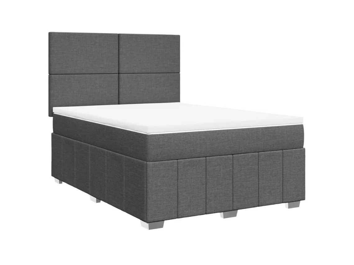 Cama com Molas/Colchão 140x200 Cm em Tecido Cinzento Escuro MAISON EXCLUSIVE