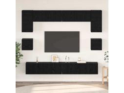 Vidaxl Conjunto De Móvel De Tv 8 Unid. Carvalho Preto