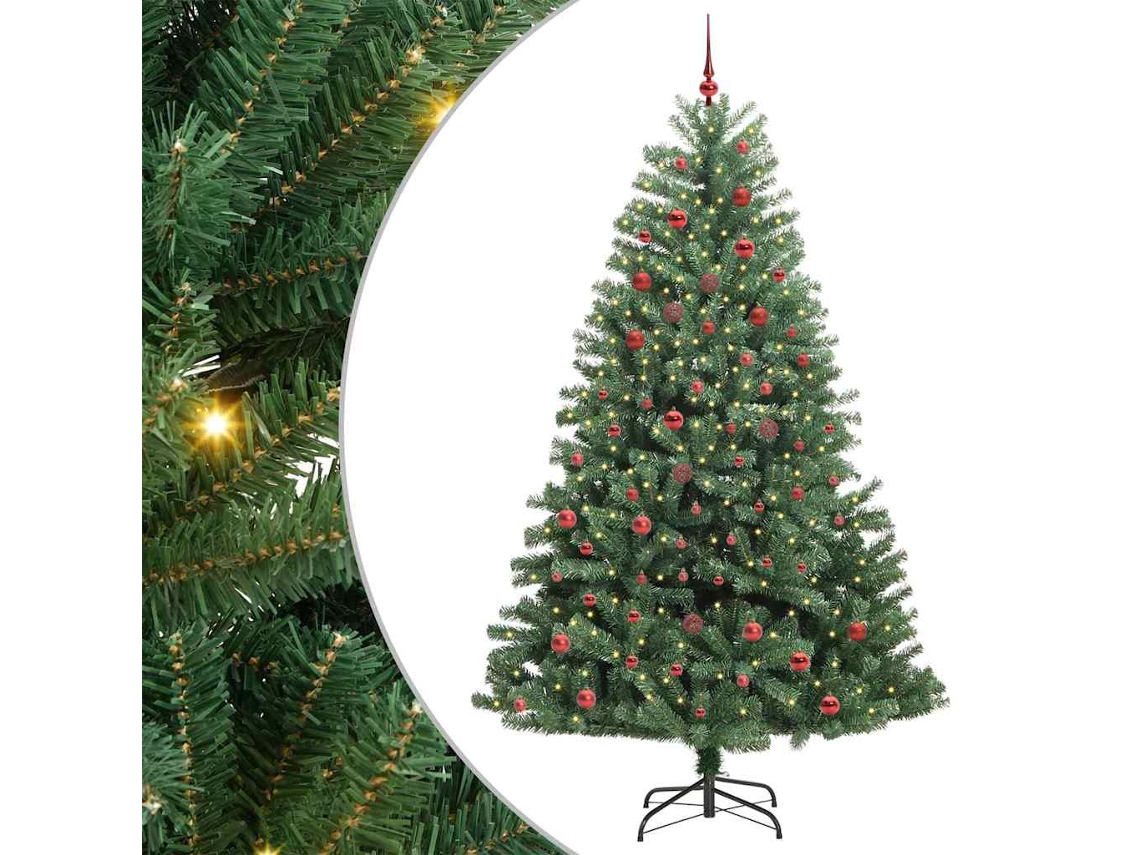 Conjunto 1 Árvore De Natal Artificial Vidaxl Verde Pvc (210 Cm)