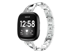 Bracelete Fitbit by Google Sense 2 Pulseira aço diamond Silver