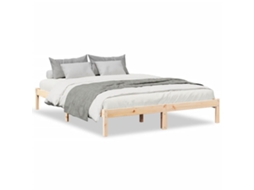 Bed Frame, Bed Frames Vidaxl Marrom Madeira De Pinho (140 X 210 Cm)