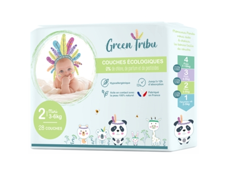 Fralda Ecológica 30 Tamanho 2 3-6 kg GREEN TRIBU