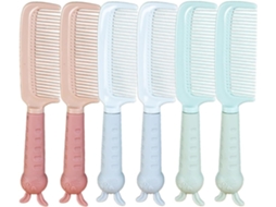 Canetas antiestáticas para cabelo, acessórios de plástico para cabelo, conjunto de 6 unidades, design animado.