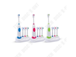 Escova elétrica com pacote de reposição 3 cabeças mutáveis Fixação da base de armazenamento higiene dental cuidados dentários cores TECH DISCOUNT