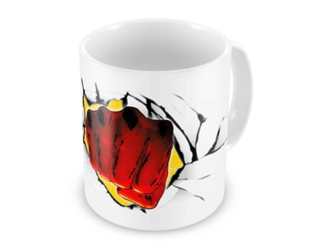 Caneca ONE PUNCH MAN Saitama Fist Branco 350 ml