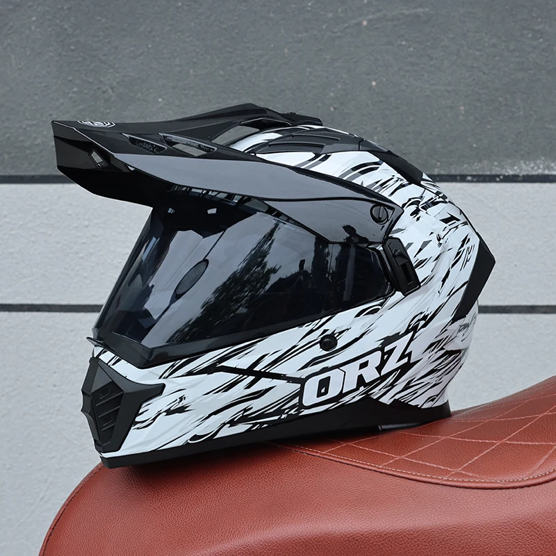 (l) Capacete De Motocicleta Rally Touring Com Lentes Duplas, Material Abs Com Certificação Dot