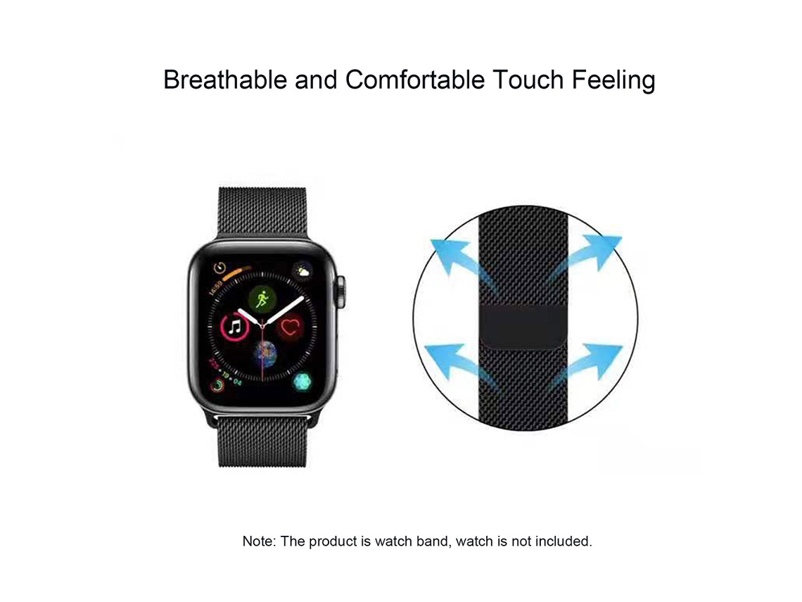 Cinto Milanese Compatível Apple Watch 6 5 Aço Inox 42/44mm