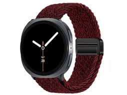 Pulseira Desportiva Elástica Em Nylon Entrançado Para Samsung Galaxy Watch 9 40mm 44mm, Com Fecho Magnético. Preto/vermelho Hexinyigjly