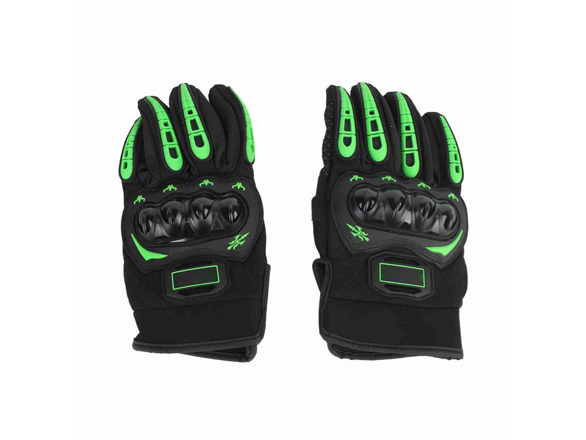 Luvas de moto de dedos completos, tela tática, transpiráveis, mão inteira, verde