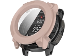 Capa Para Garmin Instinct 3 50mm Película De Vidro Temperado 9h Integrada, Proteção Total Contra Impactos Em Pc Rígido. Rosa Hexinyigjly