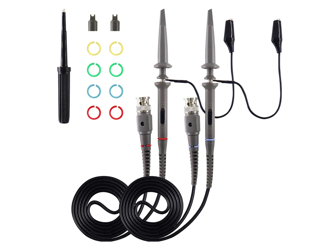 Sonda de Osciloscópio com Kit de Acessórios Sondas de Clipe de Osciloscópio de 100 Mhz