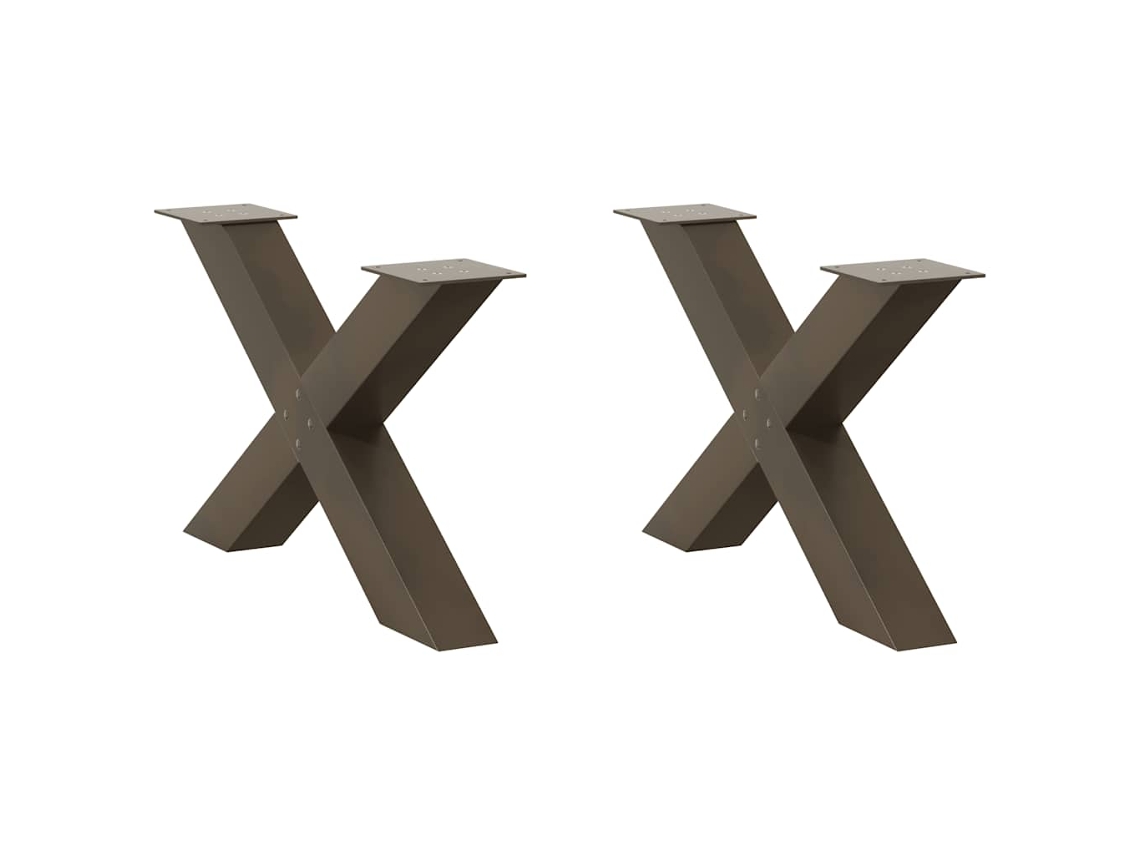 Coffee Table Leg, Coffee Table Legs Vidaxl Marrom Aço (70 X (42-43) Cm (80 Mm))