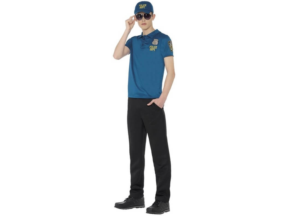 Fato de Homem DISFRAZZES Polícia Com Camisa, Chapéu E Óculos (Tam: XS)