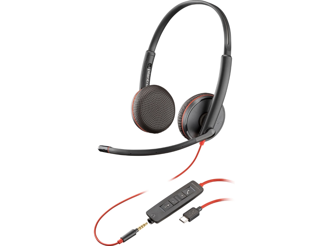 Auriculares com Microfone HP Blackwire C3225 Stereo Preto Usb Usb-A