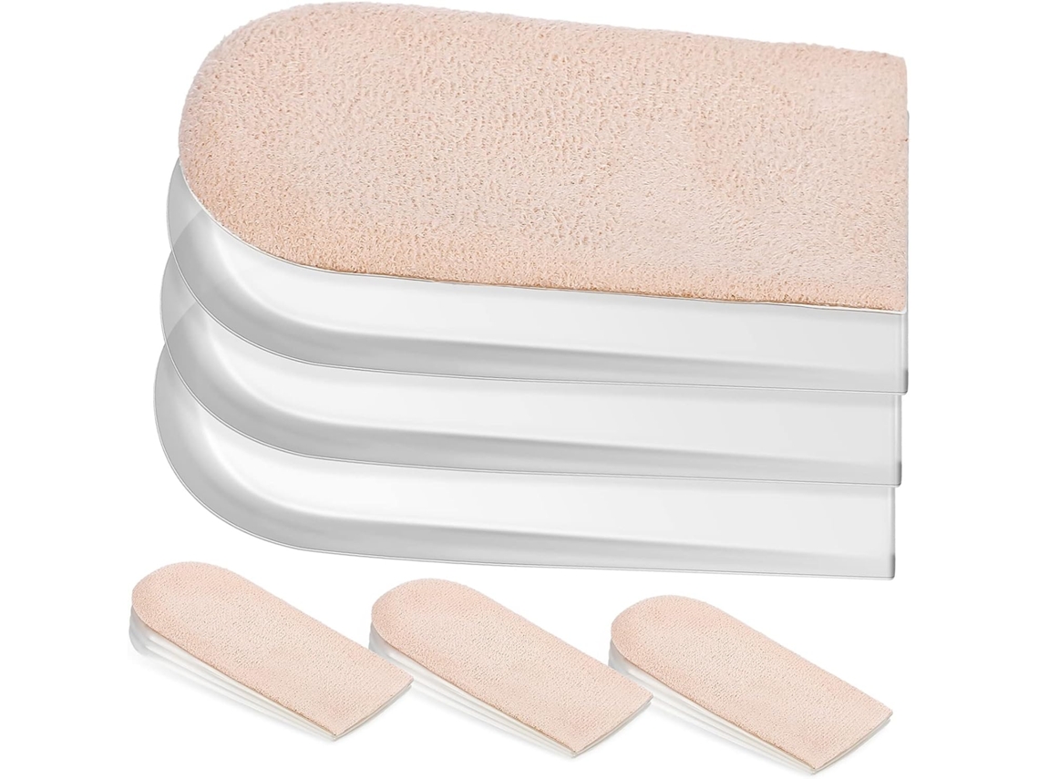 2 Pares De Palmilhas Com Elevação Calcanhar, Amortecimento Respirável Para Calçados Masculinos E Femininos