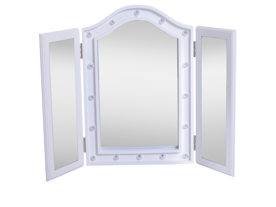 Espelho Maquilhagem Led Dobrável Triplo Mesa Presente 73x53,5x4,5