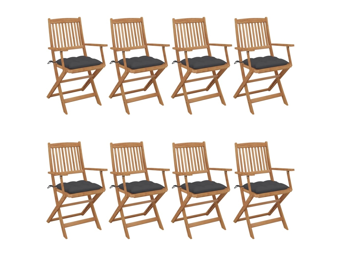 Folding Chair, Folding Chairs Vidaxl Antracite Madeira (n/a)