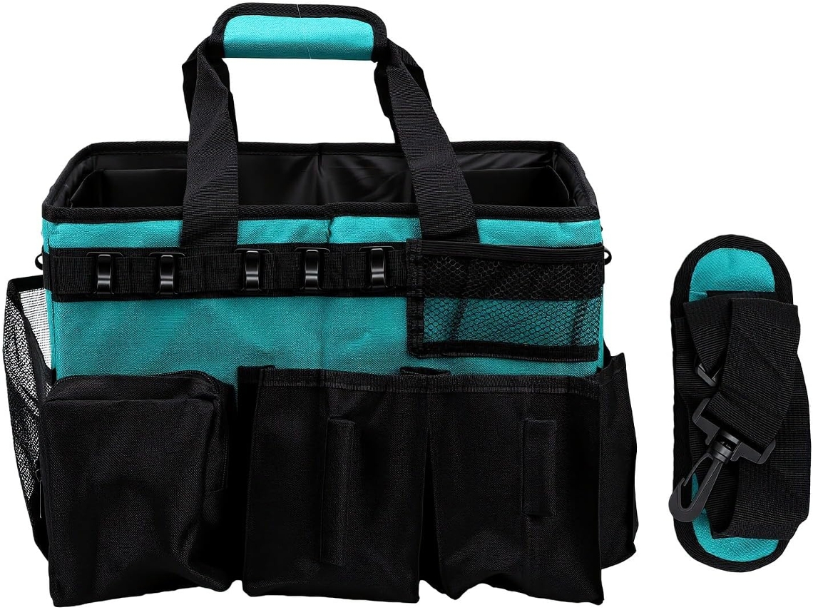 Bolsa De Armazenamento Portátil Zjchao Para Produtos Limpeza, Com Alça De Ombro Ajustável E 5 Compartimentos Internos