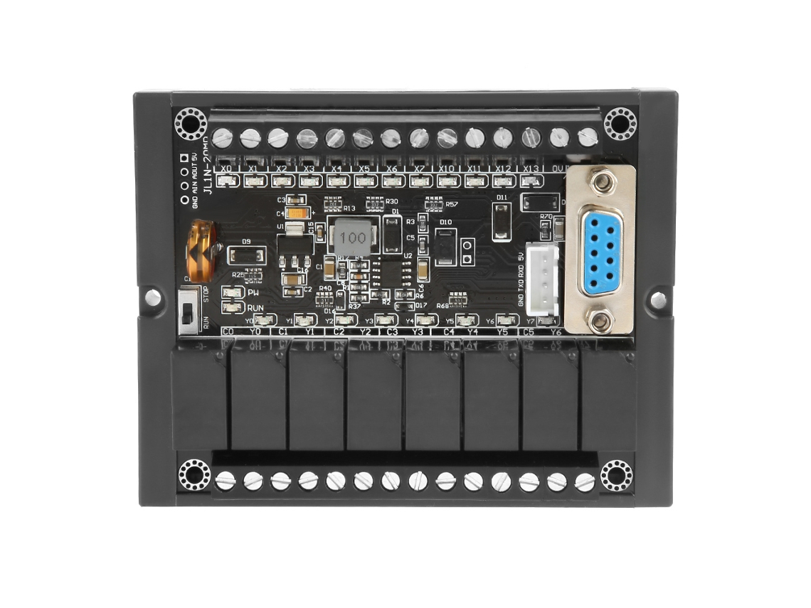 Placa De Controle Industrial Plc Fx1n-20mr Módulo De Relé Com Atraso Programável Dc24v Com Shell