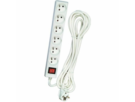 Extensão com 6 Tomadas com Interruptor Voltman Branco
