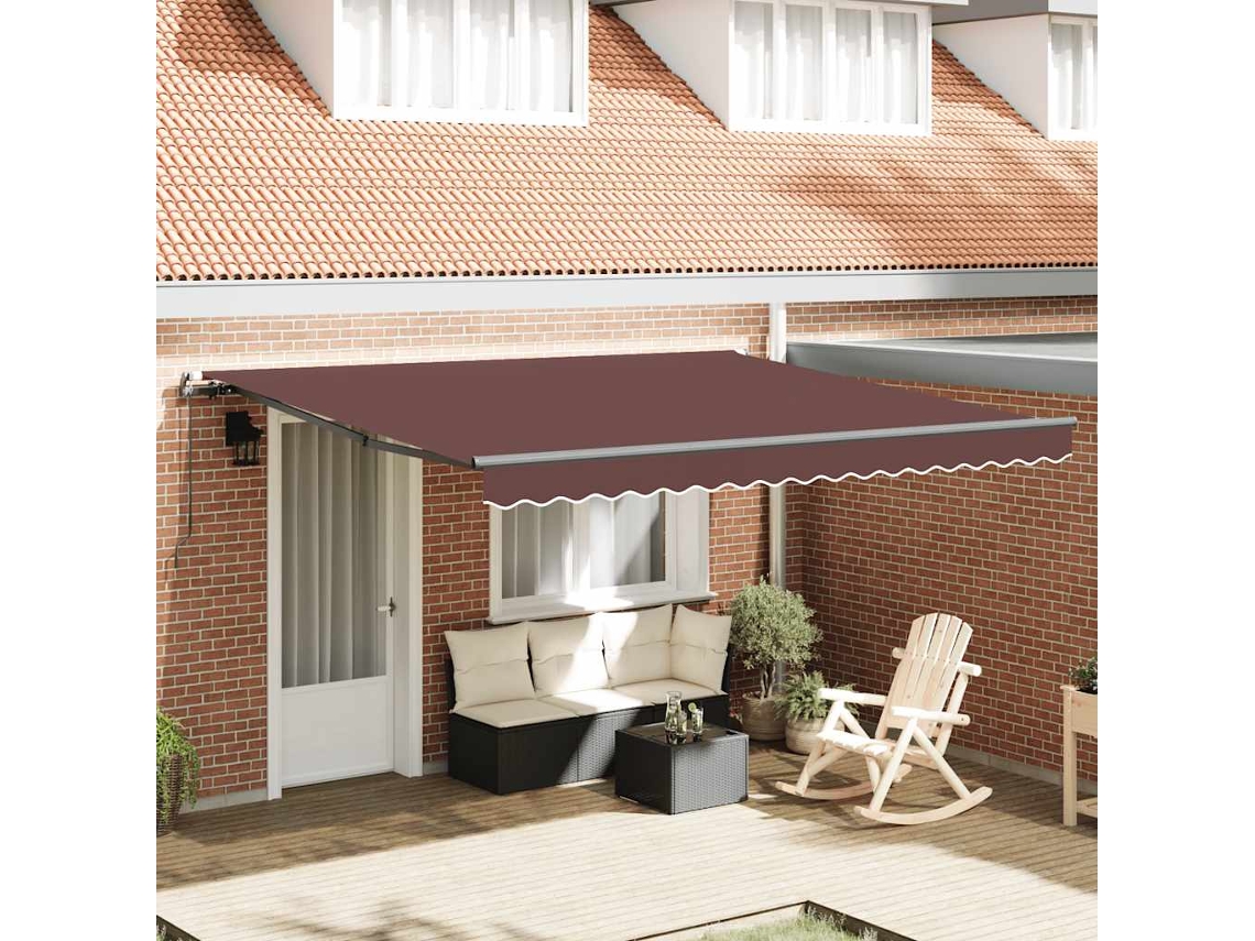 Vidaxl Toldo Retrátil Manual 400x300 Cm Castanho