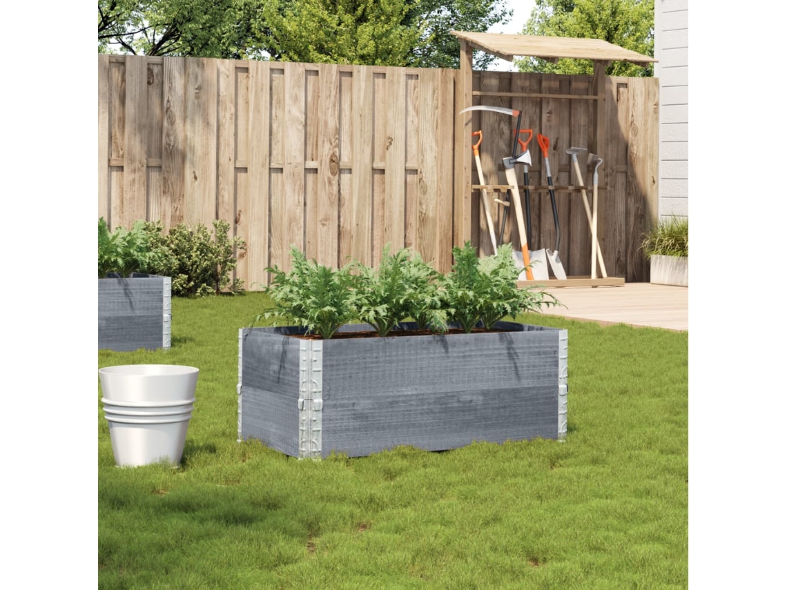 Vidaxl Vaso/floreira De Jardim 100x50 Cm Madeira Pinho Maciça Cinzento