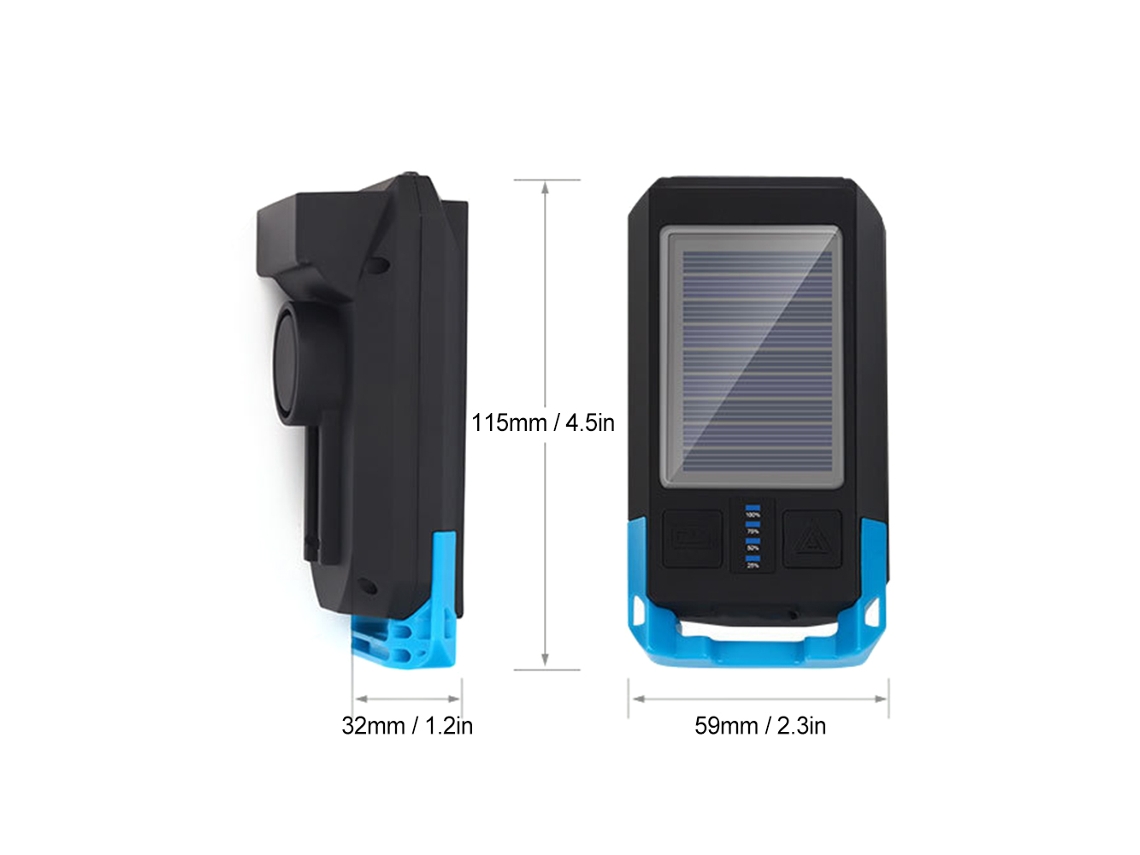 Farol Recarregável Usb Solar com Buzina para Bicicleta S/MARCA