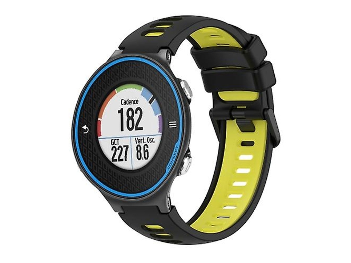 Pulseira De Relógio Lurelia Para Garmin Forerunner 620 Preto Amarelo