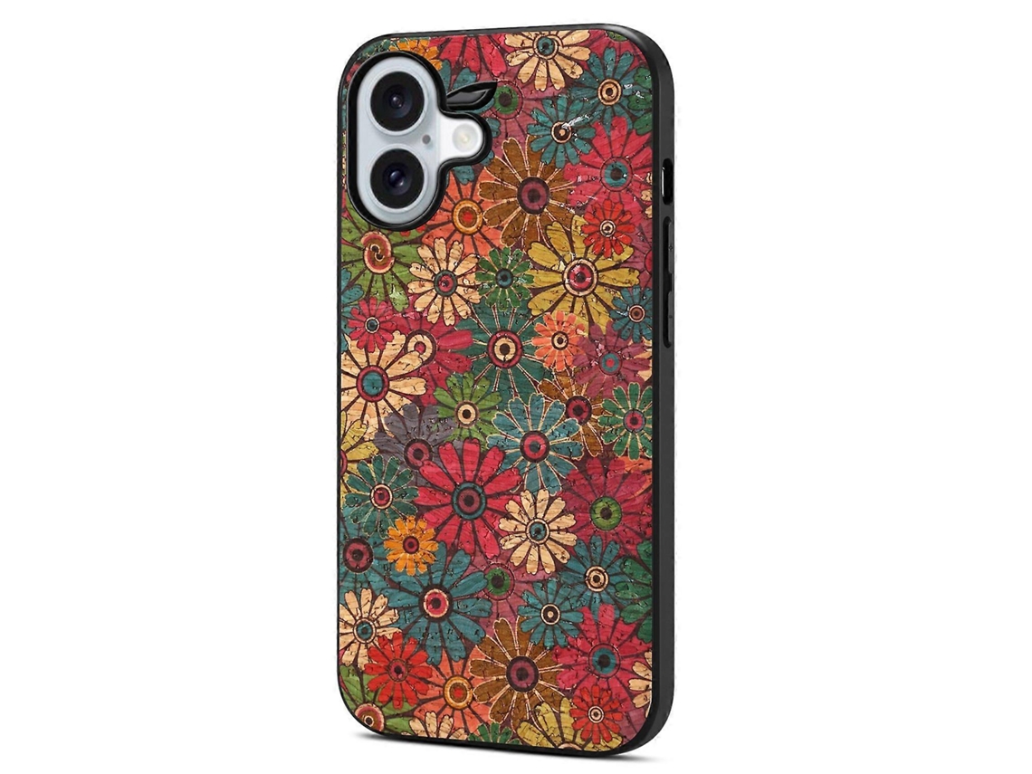Capa Para Iphone 17 Compatível Com Estampa Floral Em Couro Pu, Pc E Tpu