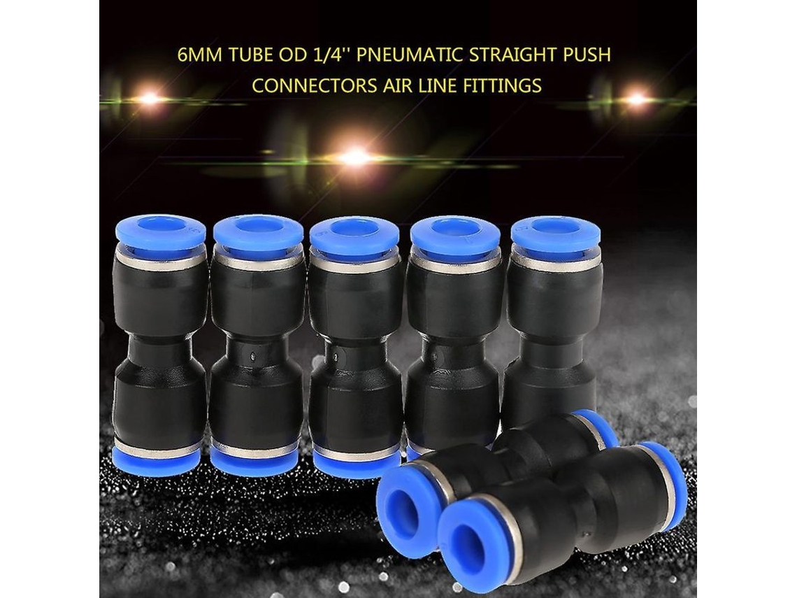 20 Peças Conectores Reto Pneumáticos Push In 6mm Od Tubo 1/4" Acessórios Linha De Ar
