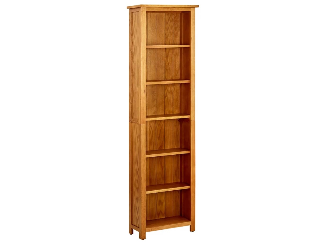Vidaxl Estante Com 6 Prateleiras 52x22x180 Cm Madeira Carvalho Maciça