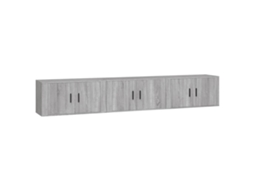 Conjunto de 3 Armários de TV de Parede Cinzento Sonoma MAISON EXCLUSIVE (80x34,5x40 cm)
