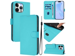 Capa De Couro Sintético Para Iphone 16 Pro Max - Toque Suave - Cor Sólida - Com Cordão