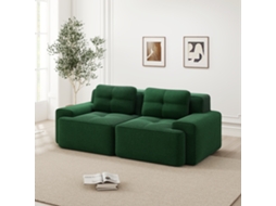 Sofá Modular Sem Estrutura Em Cotelê Com Assento Profundo Verde