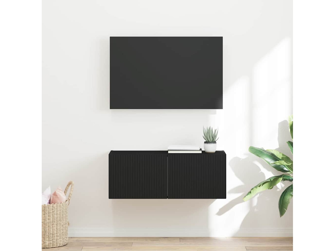Vidaxl Armário De Tv De Parede 78,5 X 31 X 29,5 Cm Preto