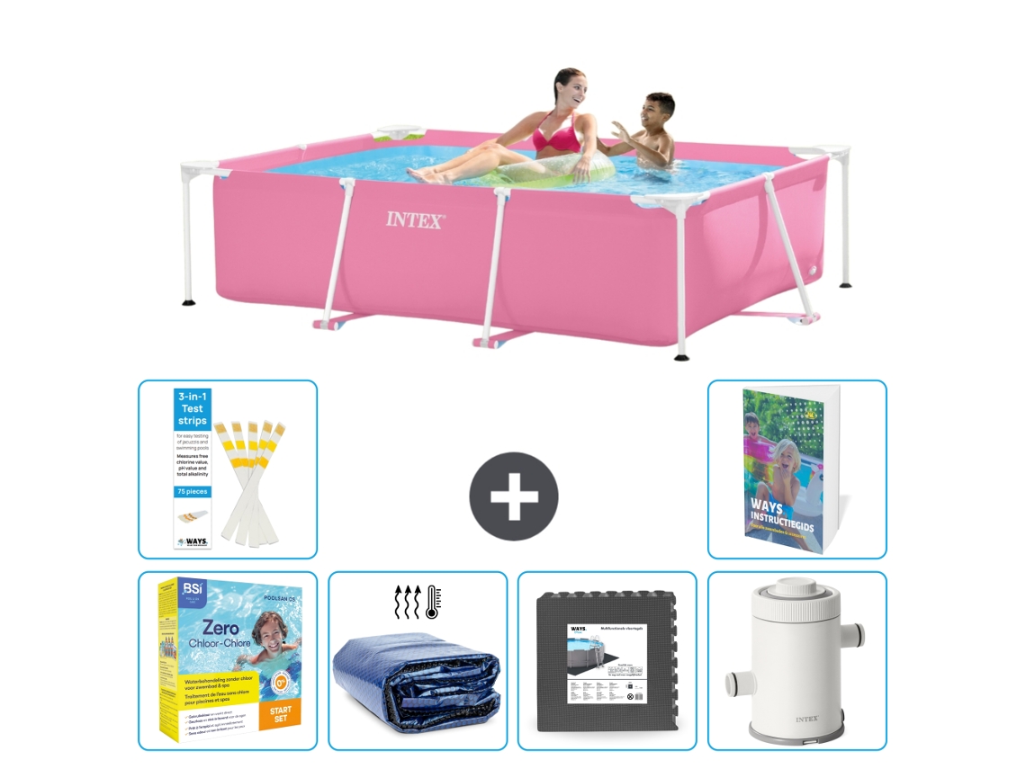Piscina com Estrutura Retangular 220x150x60 Cm 5 peças S111 INTEX