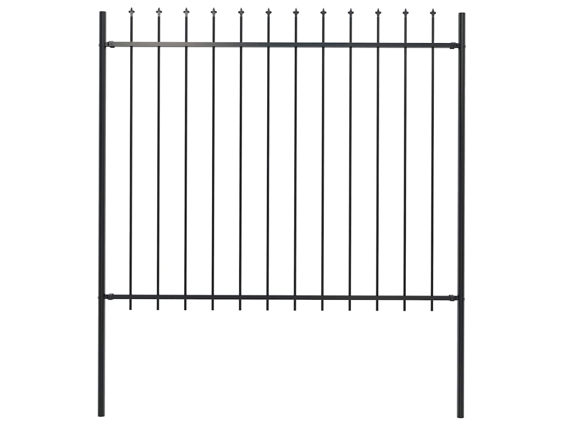 Vidaxl Cerca De Jardim Com Topo Em Forma De Lança Em Aço 181x150 Cm, Preta