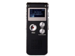 Lurelia Gravador De Voz Digital 8gb Com Ativação Por Voz, Reprodução Mp3, Recarregável Para Conversas - Preto