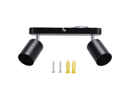 Suporte de spot com dois cabeçotes base gu10 giratório para parede/teto 85 265v sala de estar | S/MARCA