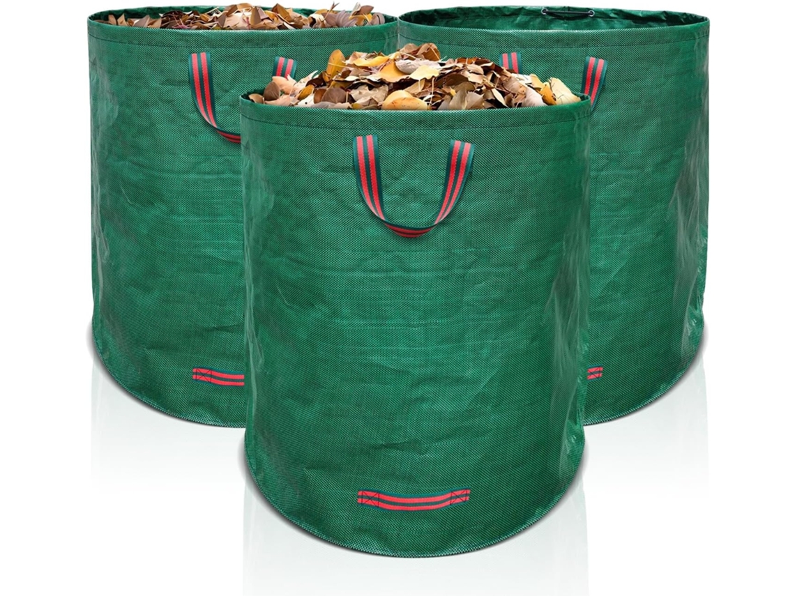 Conjunto De 3 Sacos Reutilizáveis Para Resíduos Jardim, Resistentes,