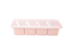 Organizador de Temperos com 4 Compartimentos Rosa S/MARCA