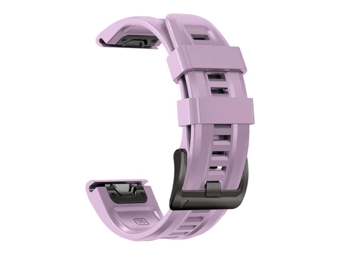 Bracelete para Garmin Silicone Esportivo com Fivela de Aço Preta Roxo Claro XIAOMOYU (26mm)
