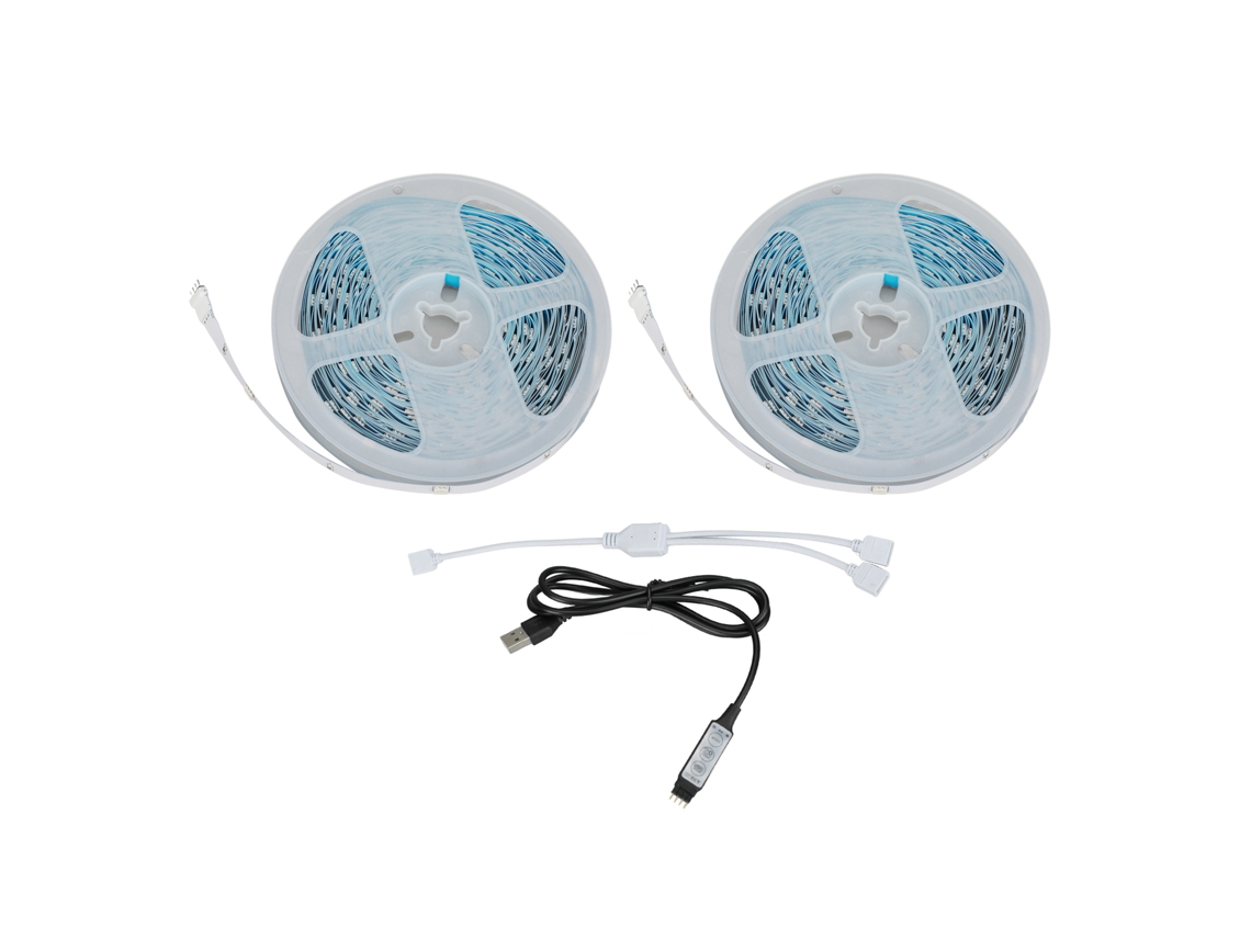 Fita de Led Rgb 5v Usb com Controle de Botões 20m | S/MARCA