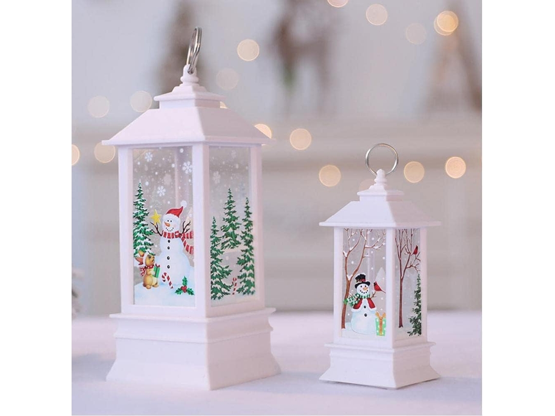 Lanternas De Natal Com Velas De Led, Luzes De Em Formato De Boneco De Neve, Enfeites E Presentes Para